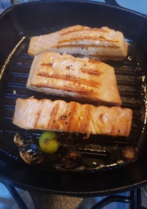 Una foto de Salmón al grill
