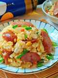 Salted Egg Yolk Sausage Fried Rice