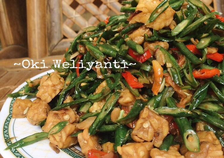Tumis Kacang Panjang Tempe