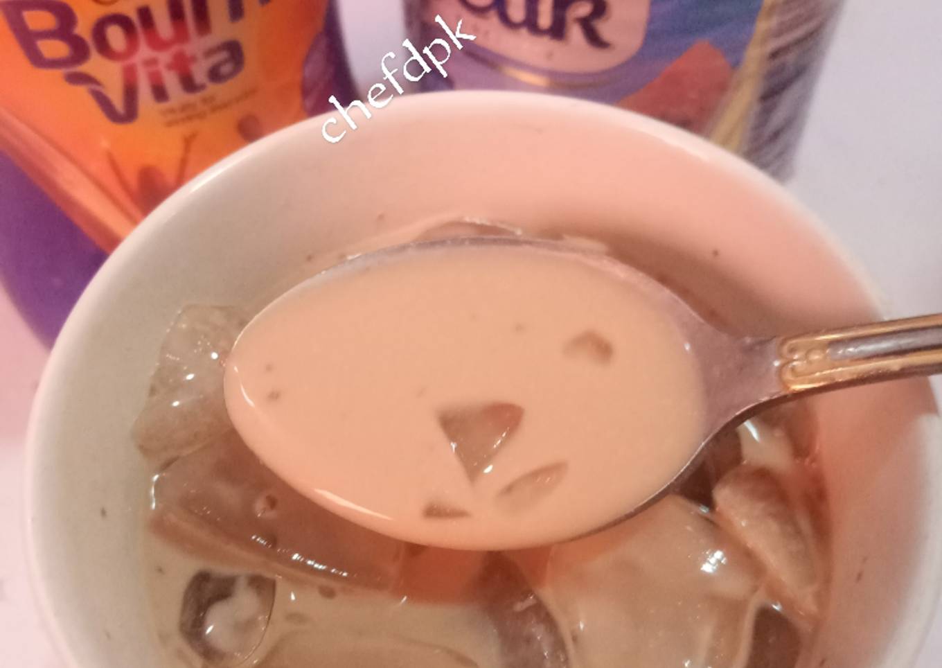 Cold Bournvita and milk