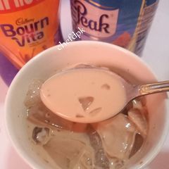 A picture of Cold Bournvita and milk.