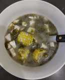 味增紫菜玉米豆腐湯（清冰箱料理）（快速料理）