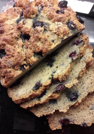 A picture of Banana Blueberry Yogurt Bread.