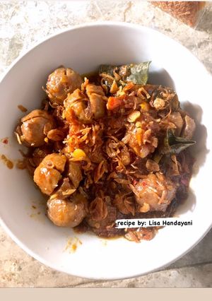 Foto resep Bakso Oseng Mercon