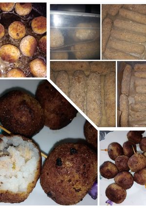 صورة لوصفة كروكات الارز المحشيه بالتونه والجبن