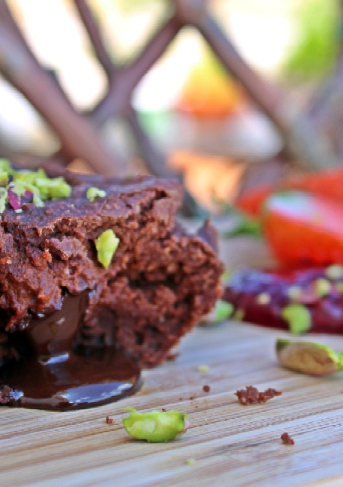 Una foto de Coulant de chocolate vegano
