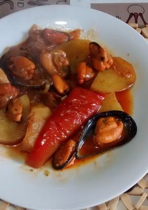 Una foto de Mejillones en caldeirada