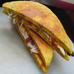 Breadless Sandwich with Moong Daal A picture of Breadless Sandwich with Moong Daal.