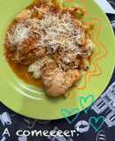 Ñoquis con salsa de pollo 🍝