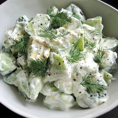 A picture of Cucumber & Avocado Yoghurt Salad.