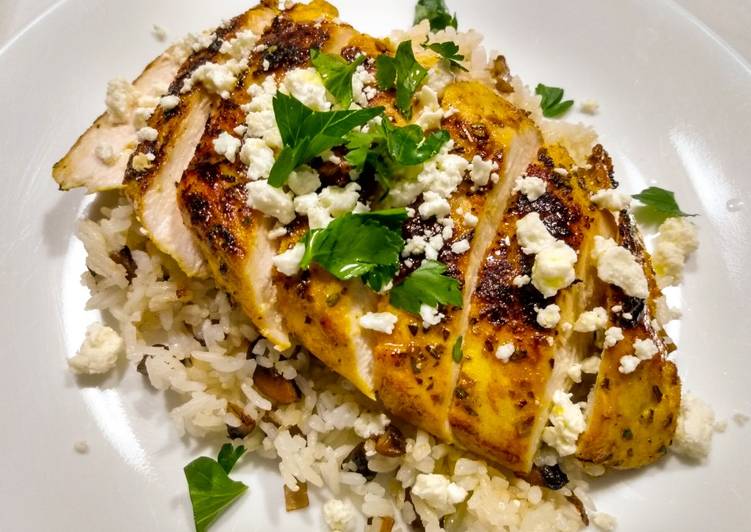 Steps to Make Perfect Pan-seared chicken with warm spices and feta