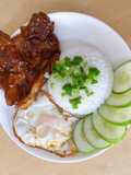 Vietnamese Broken Rice with Grilled Pork Chop and Sunny-Side-Up Egg