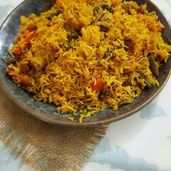 A picture of Vegetable Biryani.