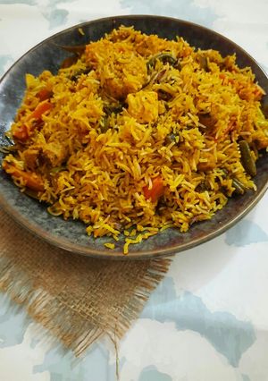 A picture of Vegetable Biryani.