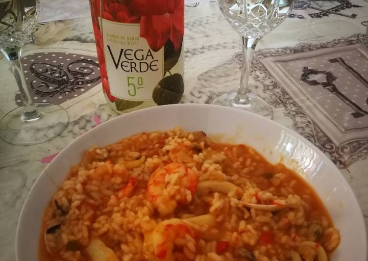 Arroz caldoso con langostinos