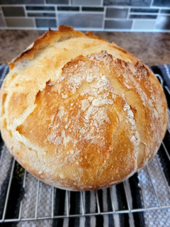 A picture of No Knead Dutch Oven Bread.