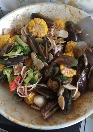 Foto resep Kerang jagung brokoli saus padang