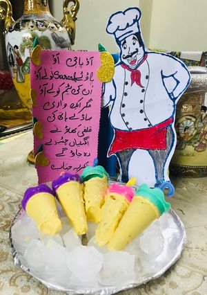 A picture of Mango badami kulfi.