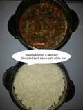 Shredded beef sauce with white rice