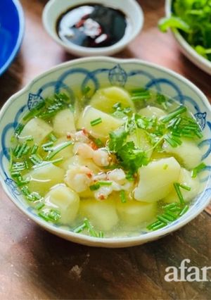 Hình của món Canh Khoai Từ Nấu Tôm.