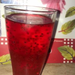 A picture of Rooh Afzah with lemon.