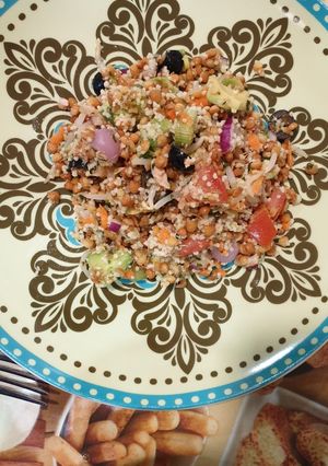 Una foto de Ensalada de lentejas y cuscús