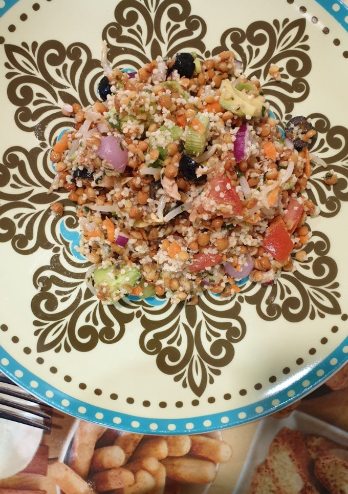 Una foto de Ensalada de lentejas y cuscús