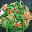 Tumis kacang panjang cumi asin