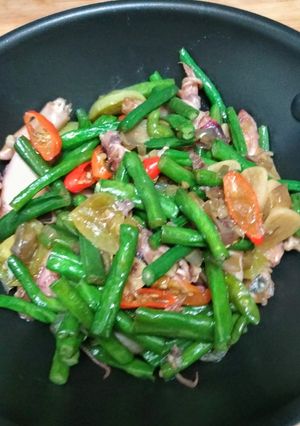 Foto resep Tumis kacang panjang cumi asin