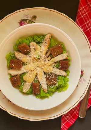 A picture of Grilled Chicken Caesar salad.