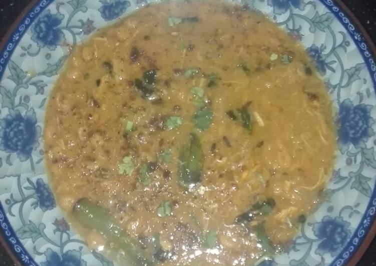 Simple Way to Prepare Super Quick Homemade Daal Chaana and Shredded Chicken