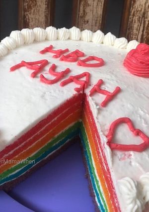 Foto resep Rainbow Cake Kukus Ny.Liem (Lumer dan Lembut Banget)