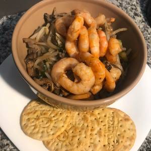 Chop Suey con camarones para dieta