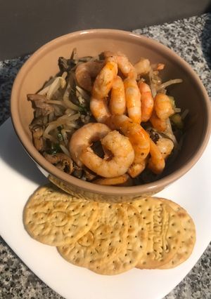 Una foto de Chop Suey con camarones para dieta