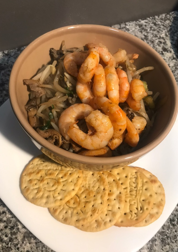 Una foto de Chop Suey con camarones para dieta