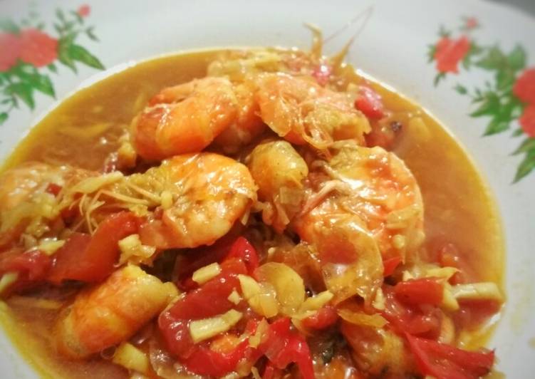 Udang tumis pedas manis