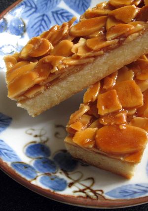 A picture of Almond Florentine Cookies.