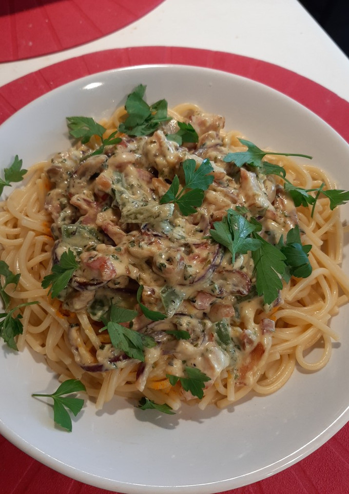 Una foto de Spaguettis a mi manera