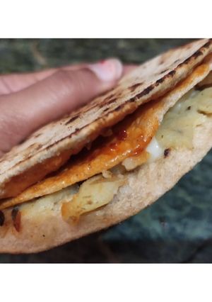 A picture of Easy cheesy veg wrap.