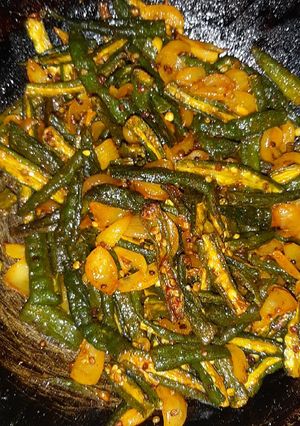 A picture of Kurkuri bhindi.