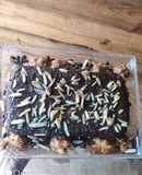 Brownie de nuez y manzana