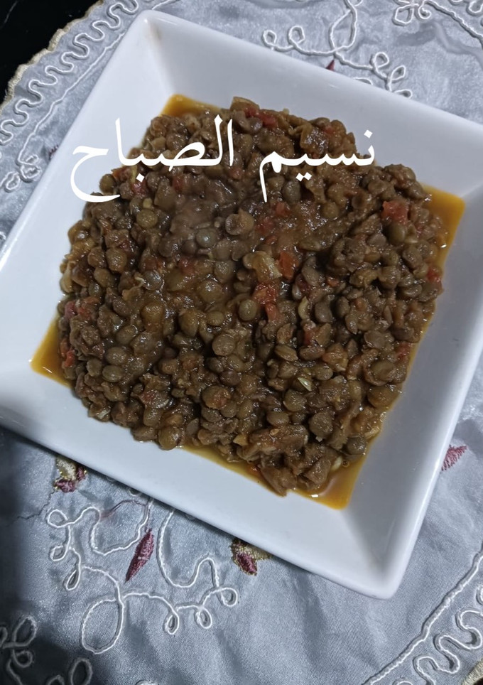 صورة لوصفة عدس بجبه مطبوخ بالصلصه