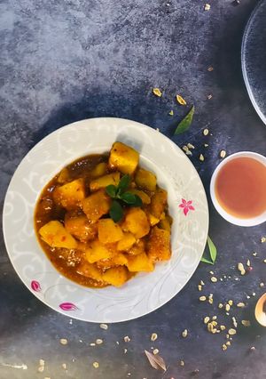 A picture of Paten Dankalin Hausa/ Sweet potato porridge.