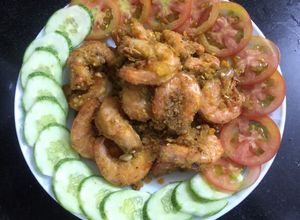 Hình của món Tôm rang trứng muối.