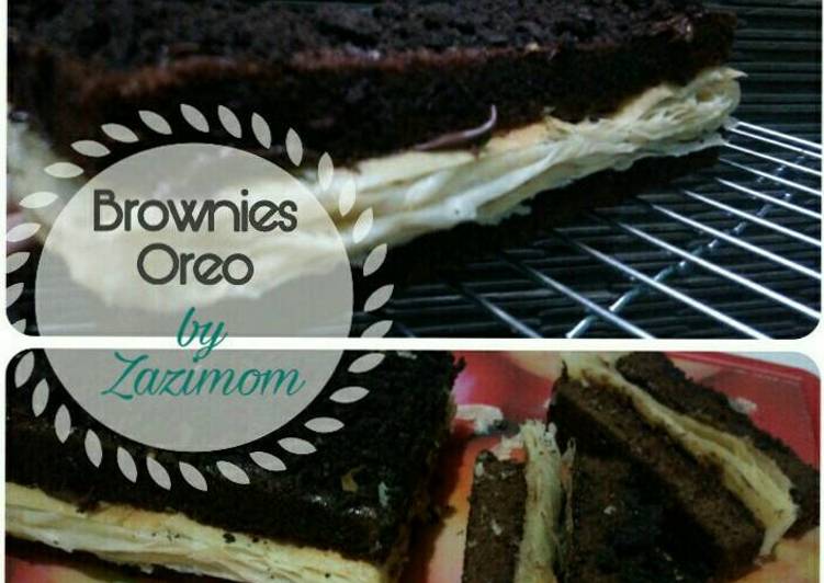 Resep Brownies Oreo kekinian😁, Bisa Manjain Lidah