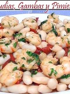 Una foto de Ensalada de Judías con Gambas y Pimientos de Piquillo