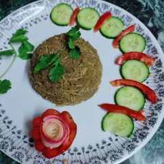 A picture of Jaggery rice.