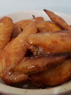 氣炸鍋-自製蜜汁烤雞翅(金蘭燒肉醬) 的食譜成品照片