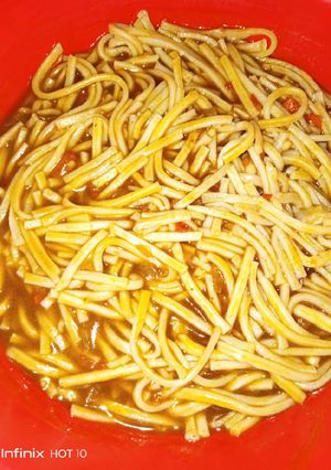 A picture of Hausa made Sphaghetti (Taliyan murji).