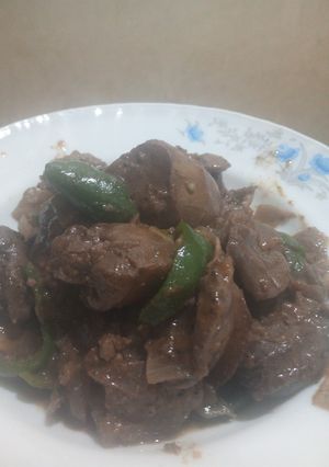 صورة لوصفة كبد وقوانص 😋😋😋 يممي